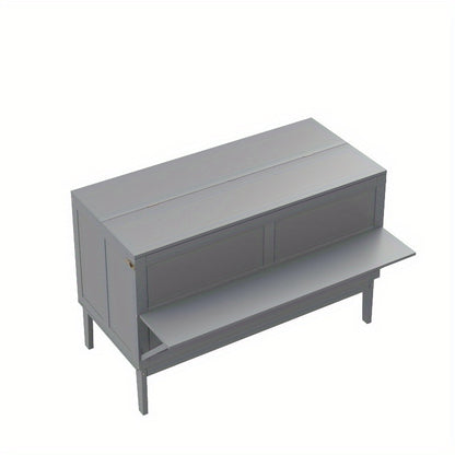 Opklapbed Metaal – Wandbed – Space-Saving Bed – Foldaway Bed – Opklapbed Met Kast – Stevig Metalen Frame – Inclusief Verticale Opbergkast (140x200 cm)