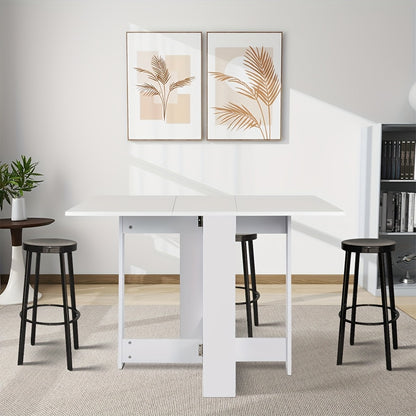 Modern Space-Saving Dining Table for 2-6 People | White Rounded Edge Design | Compact Apartment Kitchen Island Table | 103x76x73cm | Easy Assembly Included, Quality Construction, Table for Living Room