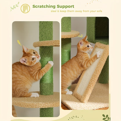 Krabpaal – Kattenboom – Krabmeubel – Kattenhuis – Kattentoren – Verstelbaar Van Vloer Tot Plafond – Stevig Fiberboard Met Hangmat