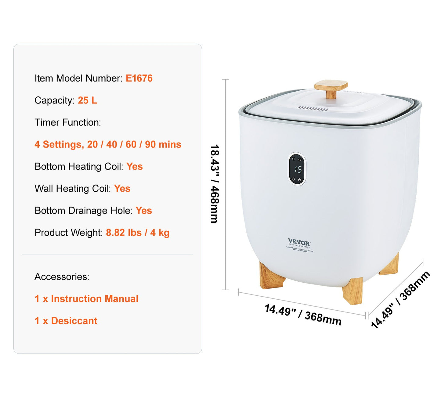 Handdoekverwarmer – Handdoekwarmer – Handdoekstomer – Towel Warmer – Towel Heater – 25 Liter Inhoud – LED Display Met Bodemverwarming