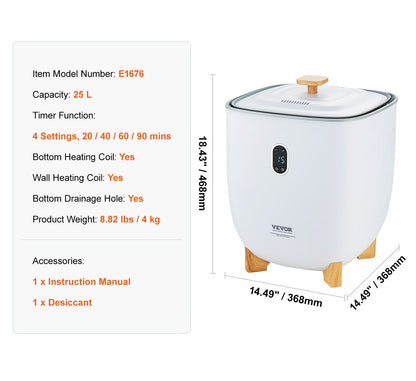 Handdoekverwarmer – Handdoekwarmer – Handdoekstomer – Towel Warmer – Towel Heater – 25 Liter Inhoud – LED Display Met Bodemverwarming