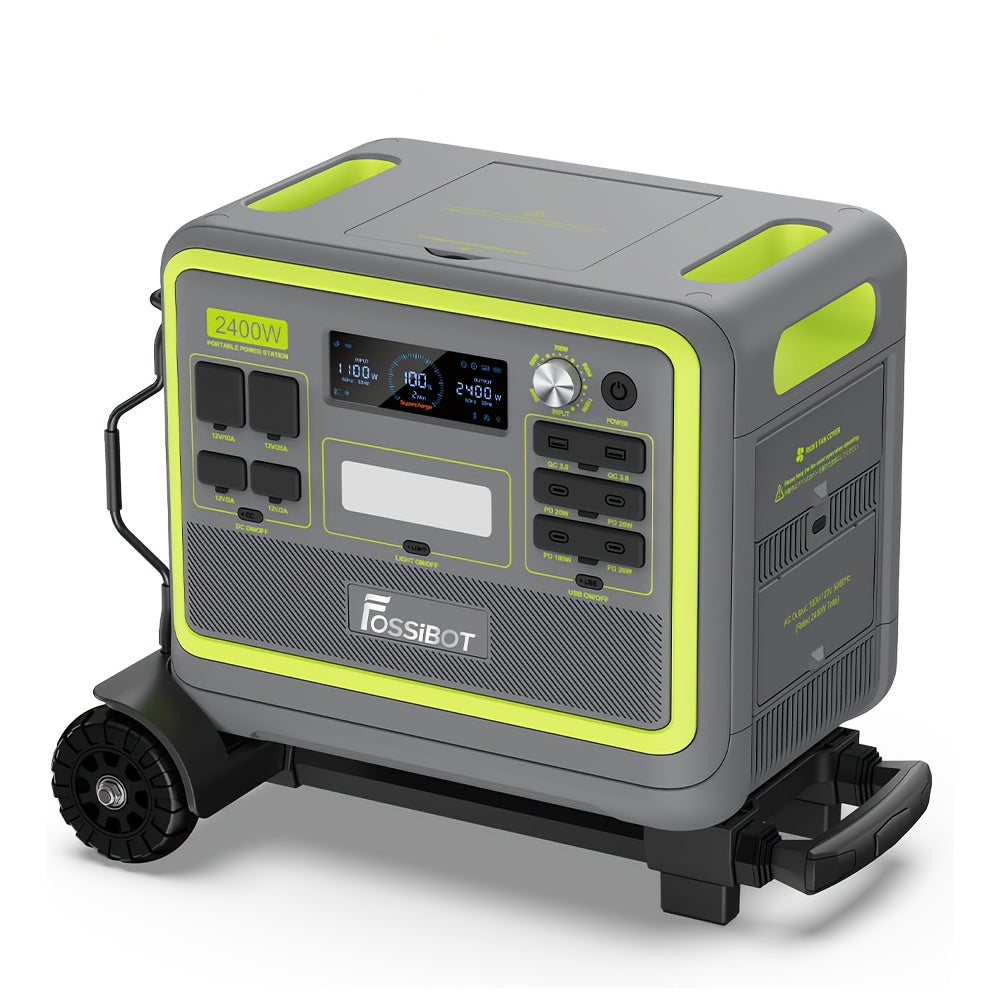 Powerstation – Portable Generator – Mobiele Accuplaats – Noodstroomvoorziening – Zonne-energie Generator – Zwart – 2048Wh LiFePO4 Accu – 2400W Continu Vermogen