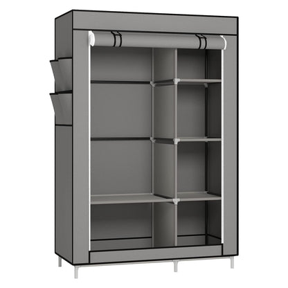 Kledingkast – Garderobekast – Stoffenkast – Opbergkast – Kast Met 6 Planken En Kledingstang – 105x45x170 cm – Lichtgewicht Kunststofframe – Eenvoudig Zonder Gereedschap In Elkaar Te Zetten
