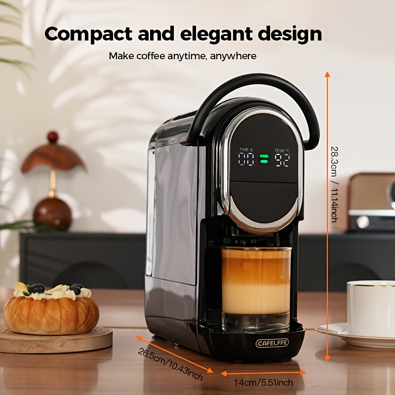 Koffiecupmachine – Capsulekoffiemachine – Espresso-apparaat – Koffiezetapparaat – Machine voor Koffiecapsules – 4-in-1 Compatibel met Diverse Capsules – 19 Bar Pomp met LCD Display
