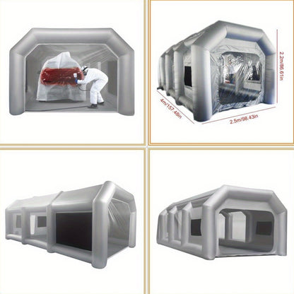 Opblaasbare Spuitcabine – Spuittent – Verfspuitruimte – Mobiele Werkruimte – Spuitbox – Groot Formaat 4x2,5m – Hoogwaardig Oxford Doek – Snelle Opbouw & Ventilatie
