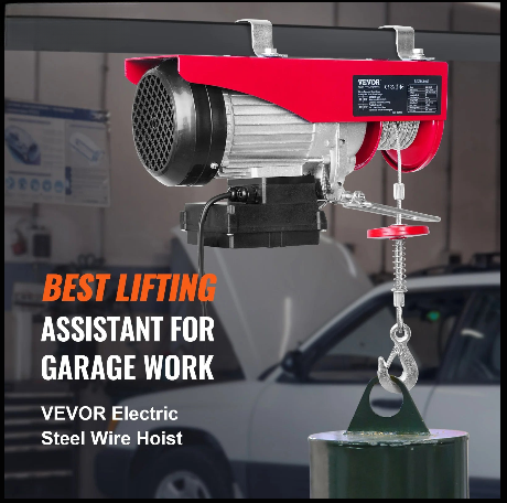 Elektrische Takel - Katrol - Elektrische Kabeltakel - Kabeltakel - 1320LBS - 1150W - 220V - Elektrische Staaldraadlier - voor Garage Magazijnfabriek