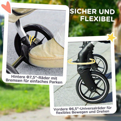 Hondenbuggy – Draagwagen – Hondenwagen – Wandelwagen – Huisdierenbuggy – Opvouwbaar Aluminium Frame – Ventilatie Mesh & Veiligheidsharnas – Geschikt Voor Kleine Honden En Konijnen Tot 10 kg – Ruime Opbergmand – All-Terrain Wielen