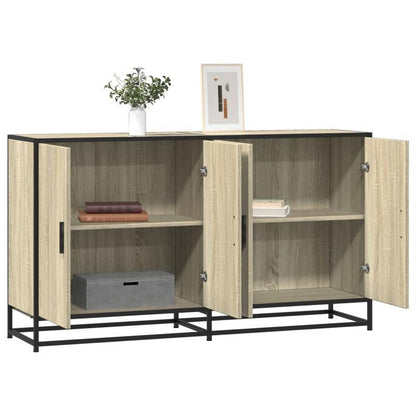 Sonoma Oak Sideboard 134X35X76 Cm Made of Chipboard, Removable And Sturdy.