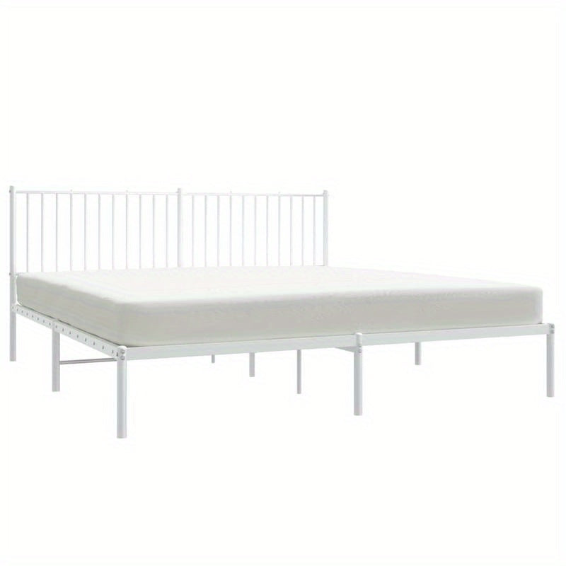 Bedframe – Bedombouw – Boxspring – Slaapkamerbed – Ledikant – Metaal Wit – 180x200 cm – Stevig en Modern Design