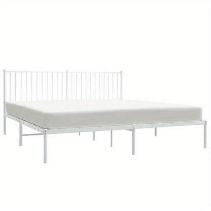 Bedframe – Bedombouw – Boxspring – Slaapkamerbed – Ledikant – Metaal Wit – 180x200 cm – Stevig en Modern Design