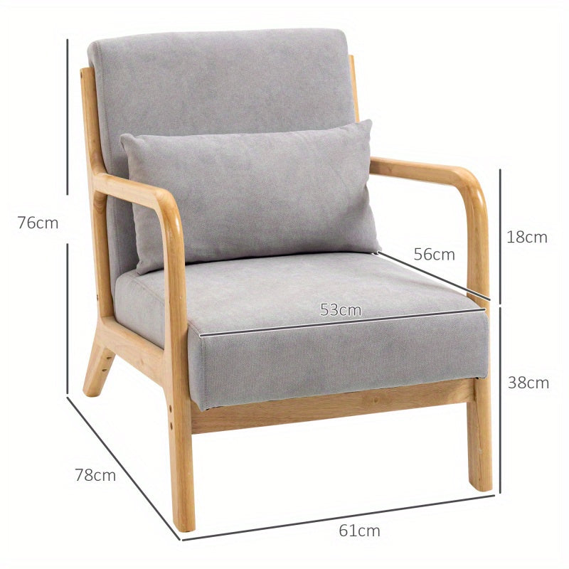 Loungebank – Loungeset – Loungebank – Relaxfauteuil – Zitmeubel – Grijze Velvet Bekleding – Stevig Rubberhouten Frame – Comfortabele Rugleuning