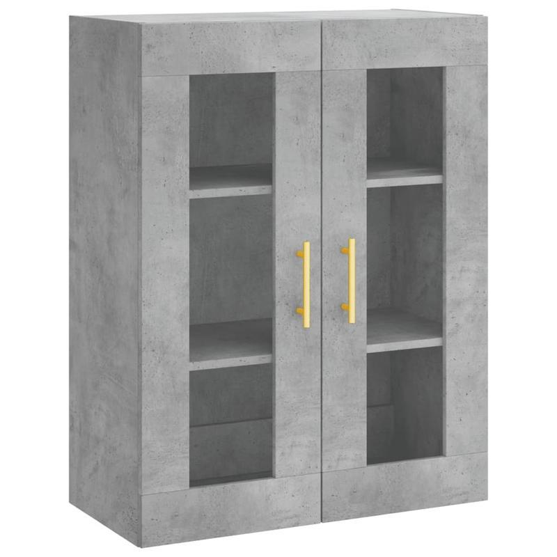 Hoge Kast – Opbergkast – Kast Met Deuren – Bergkast – Boekenkast – Grijs Betonlook – 180 cm Hoog – Duurzaam Hout