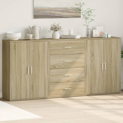 Dressoir – Ladekast – Opbergkast – Woonkamerkast – Kast – Beton Grijs – Robuust Materiaal – Veel Opbergruimte