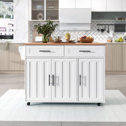 Keukeneiland – Keukentrolley – Keukenkast – Serveerwagen – Keukenwagen – Verplaatsbaar met Opvouwbaar Werkblad – Duurzaam Niet-Houten Materiaal – 129x46x91,5 cm