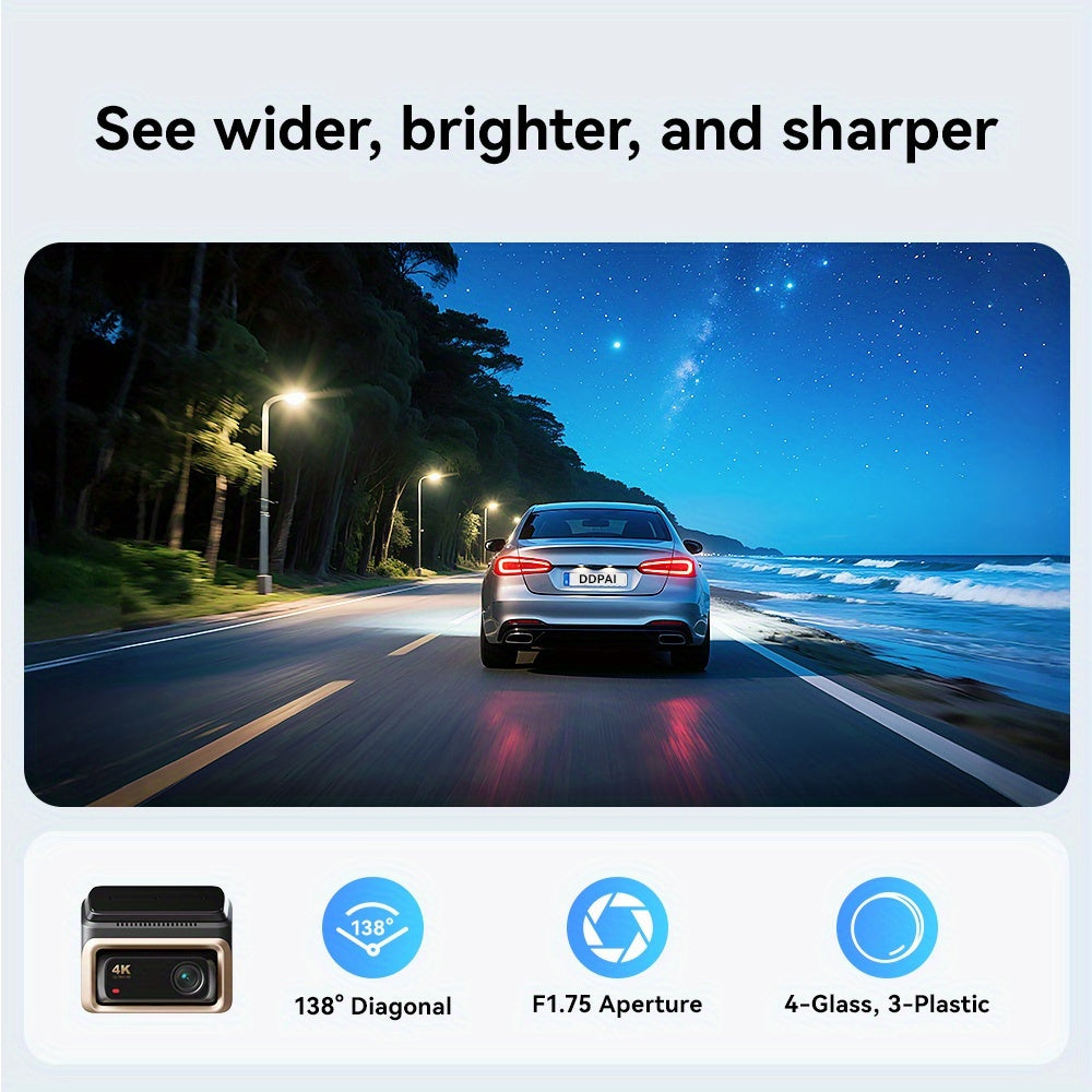 Dashcam – Auto Camera – Voorruitcamera – Wifi Dashboard Camera – Beveiligingscamera – 4K Resolutie – G-Sensor Detectie