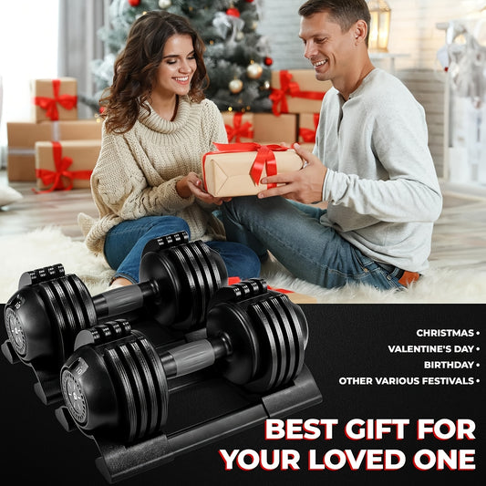 2pcs 10kg Dumbbells with Base, Adjustable Weight, Non-slip Handle, Total Weight 20kg, with Base to Prevent Rolling, Suitable for Home, Office, Gym, Body Training