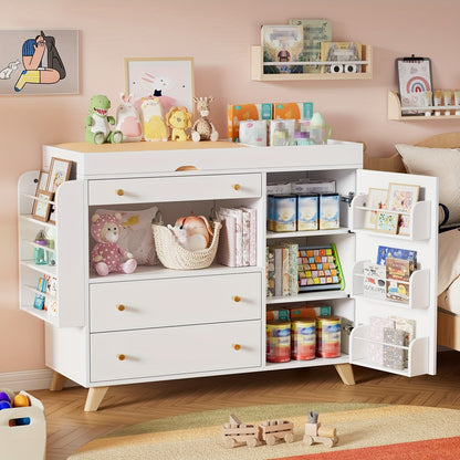 Kaptafel – Ladekast – Make-up Tafel – Opbergmeubel – Slaapkamerkast – Ruime Opbergruimte – Afneembaar Blad – Stevig Hout 100 kg Draagvermogen