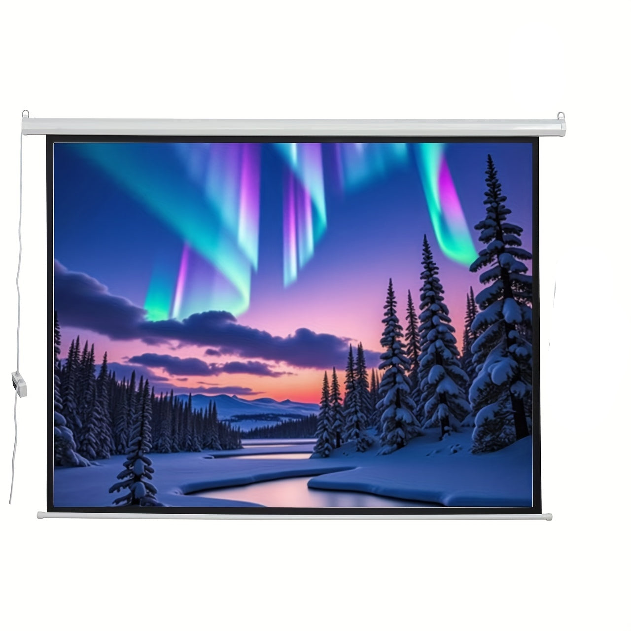 Projectiescherm – Beamer Scherm – Projector Scherm – Elektrisch Projectiedoek – Oprolbaar Scherm – 3,05 Meter – Stil Motor – Kreukvrij Wit Mat Oppervlak