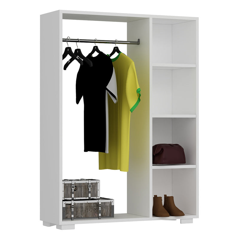Kledingkast – Garderobekast – Kleerkast – Opbergkast – Dichte Kast – Antraciet – Compact 126x90x30 cm – Stevig Spaanplaat met Kledingstang