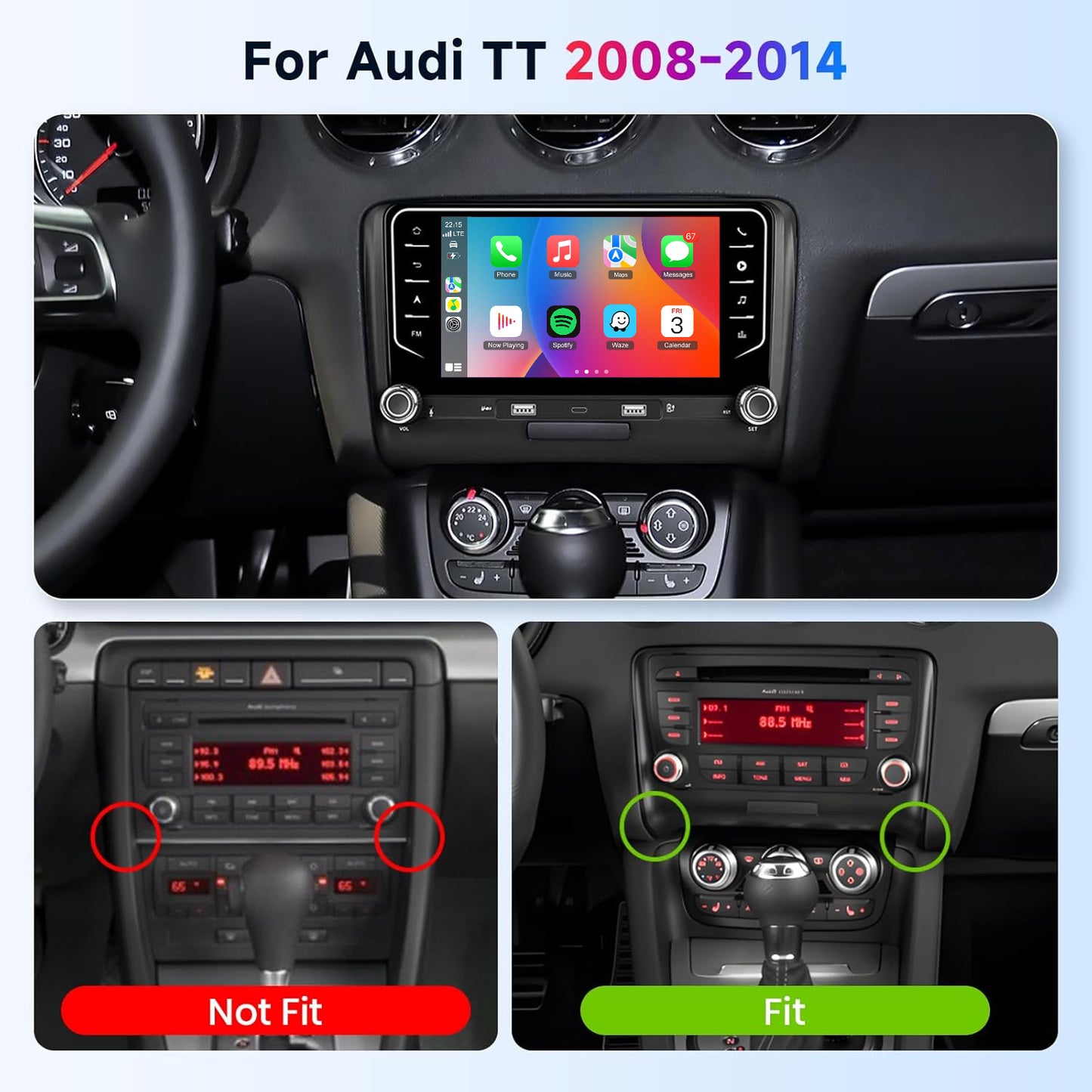 Android Autoradio – Multimedia Systeem – Touchscreen Radio – Navigatie Unit – 2 DIN Headunit – 7 Inch HD Scherm – Android 15 OS – Draadloze CarPlay & Achteruitrijcamera
