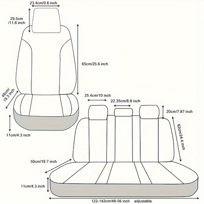 Autostoelhoes – Stoelhoes Auto – Auto Stoelbeschermer – Stoelhoezenset – Autostoelbekleding – Universeel – Waterdicht PU Leer – Comfortabele Sponsvulling