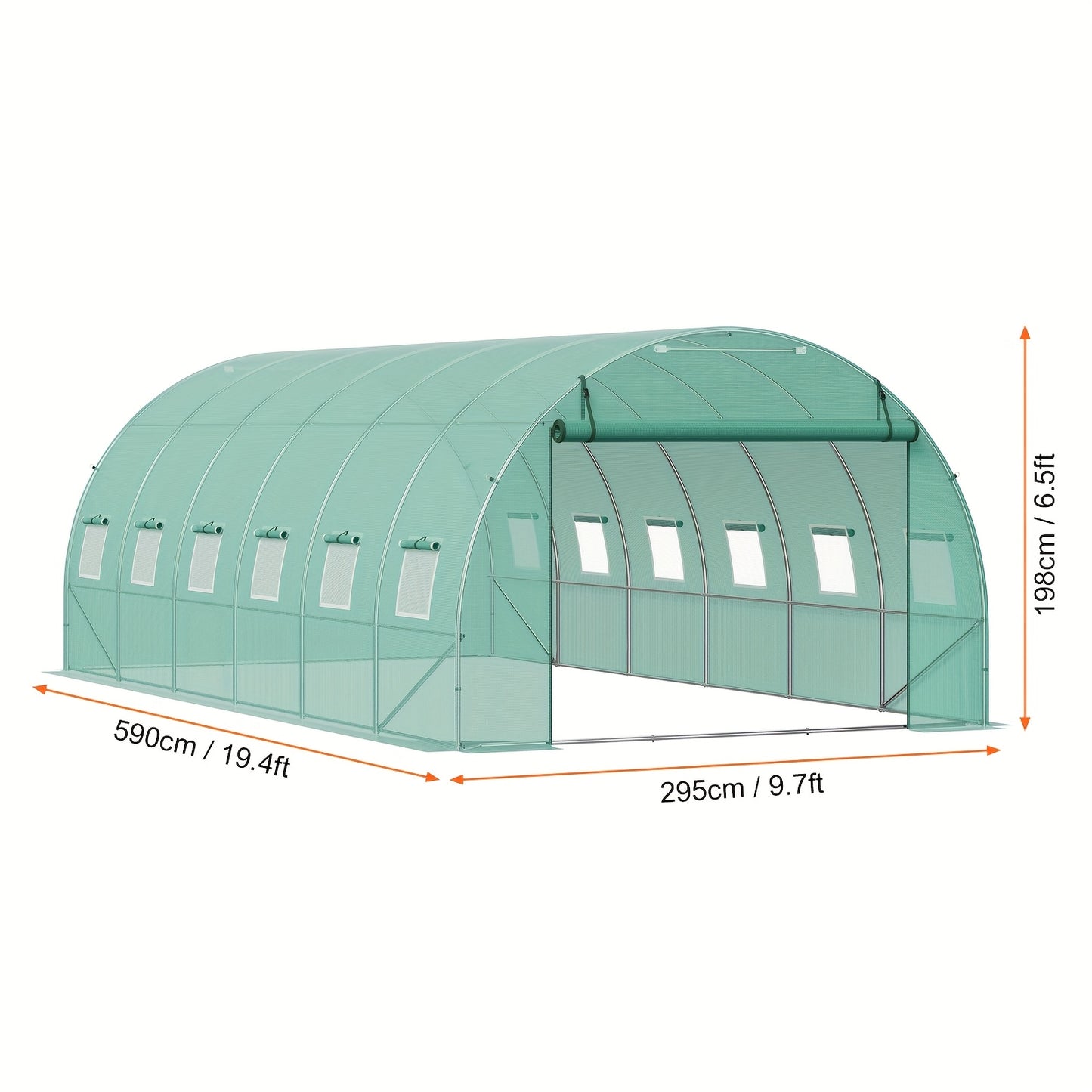 Walk-In Tunnelkas – Serre – Kasje – Kas – Groentekas – Stevig Metalen Frame – 304.8x213.36 - Witx213.36cm - Duurzame PE-Bekleding - QUORE