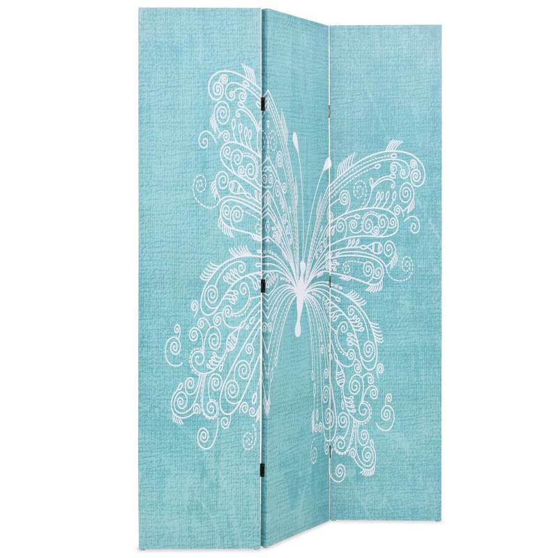Kamerverdeler – Kamerscherm – Ruimteverdeler – Scheidingswand – Scherm – Houten Inklapbaar – Blauw – 120 x 170 cm – Duurzaam Hardhout – Geen Stroom Nodig