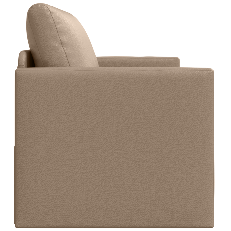 Bankbed – Slaapbank – Bedbank – Slaapbank met Chaise Longue – Loveseat – Ruimtebesparend Design – Massief Houten Frame en Metalen Ondersteuning – 124x71x78 cm – Cappuccino Synthetisch Leer