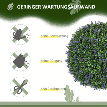 Kunstlavendel – Kunstplant – Kunstbloem – Nepplant – Kunstbloemen – 42 cm – Onderhoudsvrij Synthetisch Materiaal – Bolvormig Paars Groen