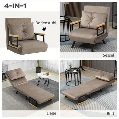 Verstelbare Relaxstoel – Schommelstoel – Lounge Stoel – Fauteuil – Slaapstoel – Stalen Frame – Zachte Foamvulling – 120kg Draagvermogen – Compact 63x73x81 cm