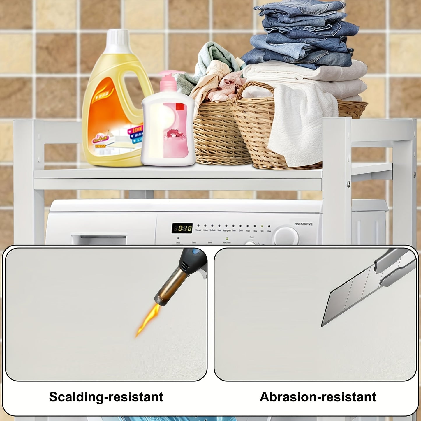 Wasdroger Standaard – Wasdroger Steun – Stapelstandaard – Wasmachine Verhoger – Droger Sokkel – Verstelbare Hoogte – Metalen Constructie 350 kg Draagkracht