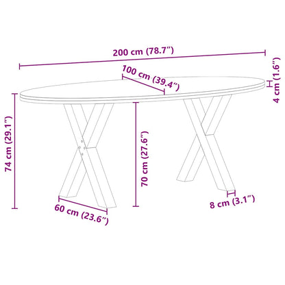 Eettafel – Tafel – Eetkamertafel – Keukentafel – Houten Tafel – Massief Eikenhout – 200x100x74 cm – Robuust En Duurzaam