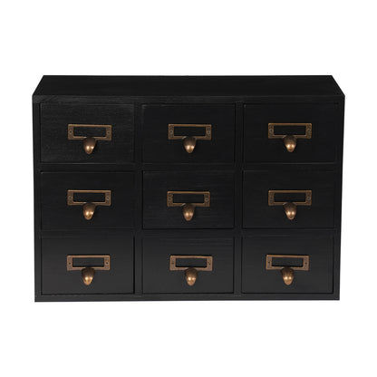 Houten Opberger – Ladekast – Organiser – Opbergkast – Ladenkast – 9 Lades – Ruimtebesparend Verticaal Design – Duurzaam Hout Met Metalen Knoppen