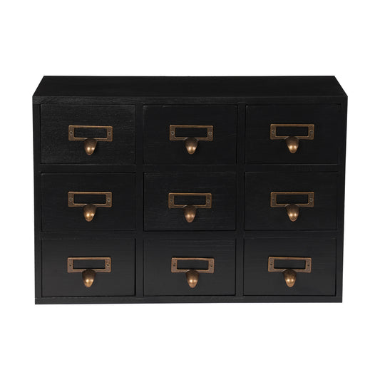 Houten Opberger – Ladekast – Organiser – Opbergkast – Ladenkast – 9 Lades – Ruimtebesparend Verticaal Design – Duurzaam Hout Met Metalen Knoppen