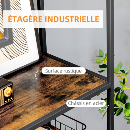 Opbergkast – Schoenenkast – Halmeubel – Opbergmeubel – Schoenenrek – Industriële Stijl – 7 Lade – Stalen Frame – 83x34x180 cm