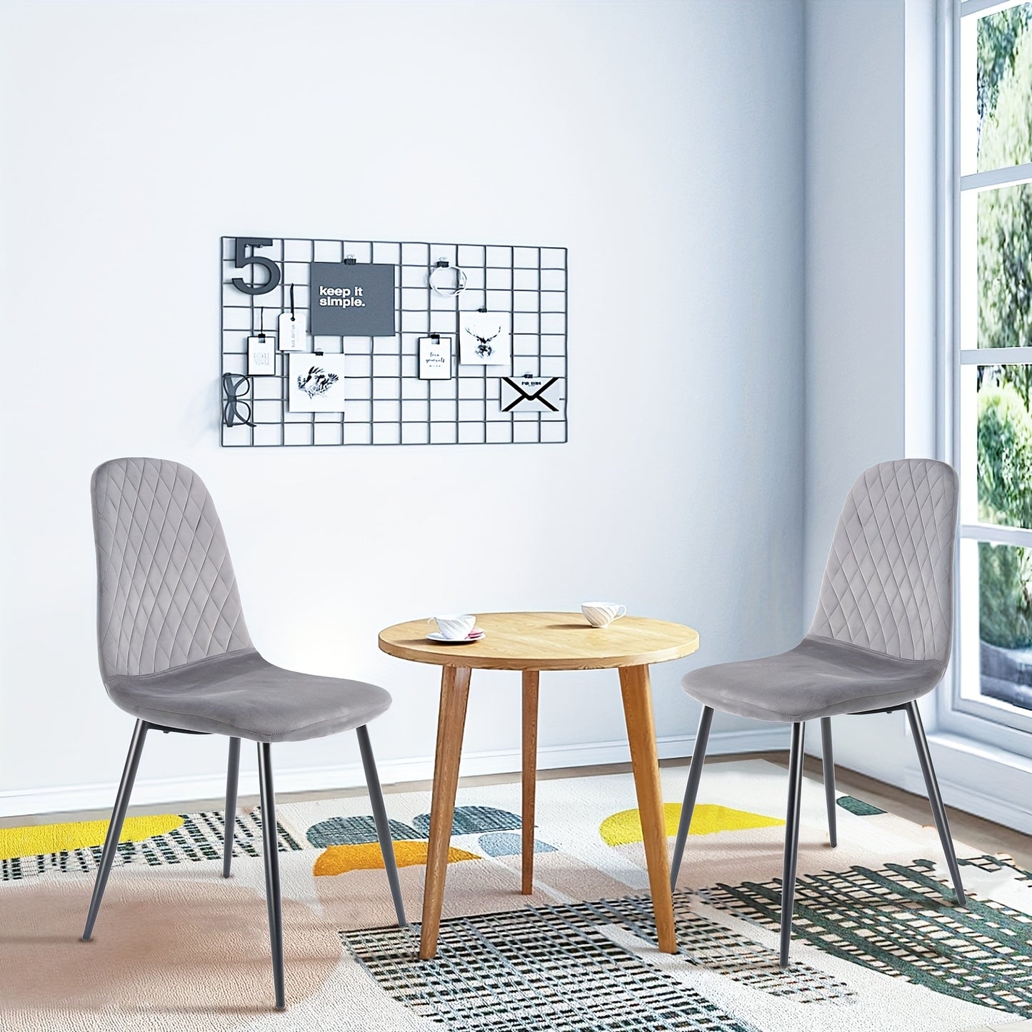Eetkamerstoel – Stoel – Kuipstoel – Designstoel – Zonder armleuningen – Fluwelen bekleding – Duurzaam metalen frame