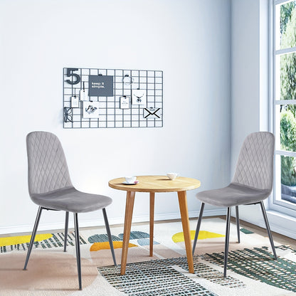 Eetkamerstoel – Stoel – Kuipstoel – Designstoel – Zonder armleuningen – Fluwelen bekleding – Duurzaam metalen frame