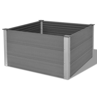 Easy to assemble WPC raised garden bed 100x100x54cm Grey modern and simple backyard high-quality flower box kit