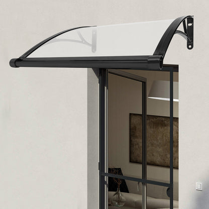 Deurbescherming – Deurafdekking – Deurkap – Raamoverkapping – Afdak – Aluminium – 82cm Breed – Weerbestendig & UV-bestendig