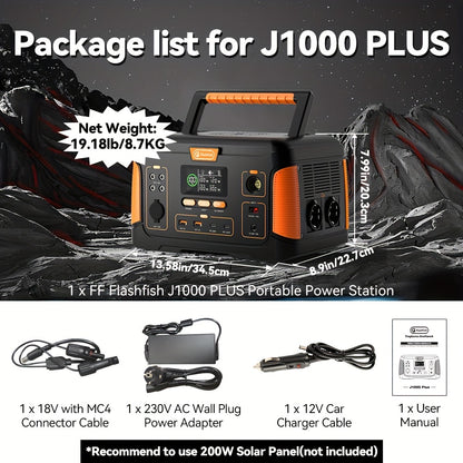 Draagbare Zonne-energiegenerator – Powerstation – Mobiele Energievoorziening – Zonnepaneel Set – Camping Generator – 1000W Vermogen – 932,4Wh Lithium Batterij