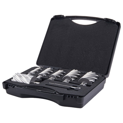 Gatzaagset – Gatenzaag Set – Gatenboor – Gatzagen – Annular Cutter – M2AL Snelstaal – 6 Delig Met Pilotpennen – Snelle Wissel & 50mm Boordiepte