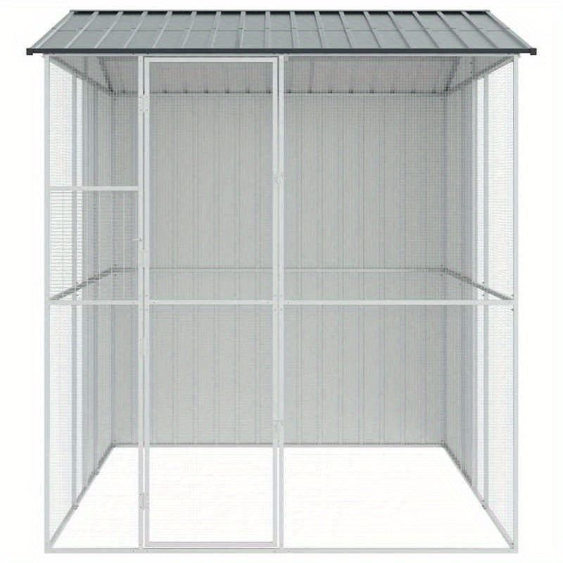Vogelkooi – Vogelvolière – Papegaai Kooi – Exotenkooi – Buitenkooi – Gegalvaniseerd Staal – Roestbestendige Coating – 215x310x247 cm – Robuuste Constructie – Geschikt Voor Buitengebruik