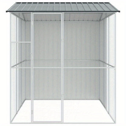 Vogelkooi – Vogelvolière – Papegaai Kooi – Exotenkooi – Buitenkooi – Gegalvaniseerd Staal – Roestbestendige Coating – 215x310x247 cm – Robuuste Constructie – Geschikt Voor Buitengebruik