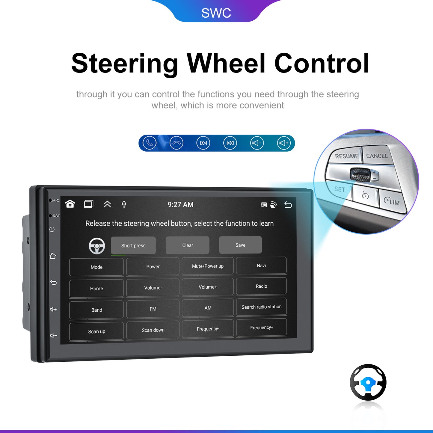 2 Din Autoradio – Multimedia Systeem – Navigatie Systeem – Touchscreen Radio – Auto Stereo – 7 Inch IPS Scherm – 6GB RAM & 128GB Opslag – Draadloze CarPlay & GPS Navigatie