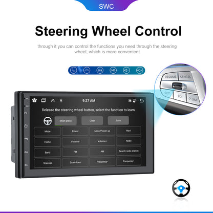 Autoradio – Car Radio – Dubbele Din Stereo – Multimedia Speler – Navigatiesysteem – 8-Core Processor – 7 Inch Touchscreen – 6GB RAM + 128GB Opslag – Draadloze CarPlay & Android Auto