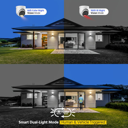Beveiligingssysteem – Bewakingscamera – CCTV Camera – Beveiligingscamera – Camerapakket – 4K 3K Outdoor Camera’s – AI Bewegingsdetectie Met Microfoon – 4TB Opslagruimte