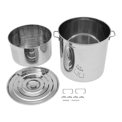 RVS Emmer – Roestvrijstalen Emmer – Met Deksel Emmer – Multifunctionele Emmer – Opbergemmer – 50 Liter Inhoud – Duurzaam 201 Roestvrij Staal