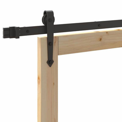 Schuifdeur – Schuifpaneel – Deurpaneel – Raumdeursysteem – Kastenwanddeur – Bruin Houten Paneel – Metaal Frame – 78x232 cm – Ruimtebesparend Design – Geruisloos Railsysteem