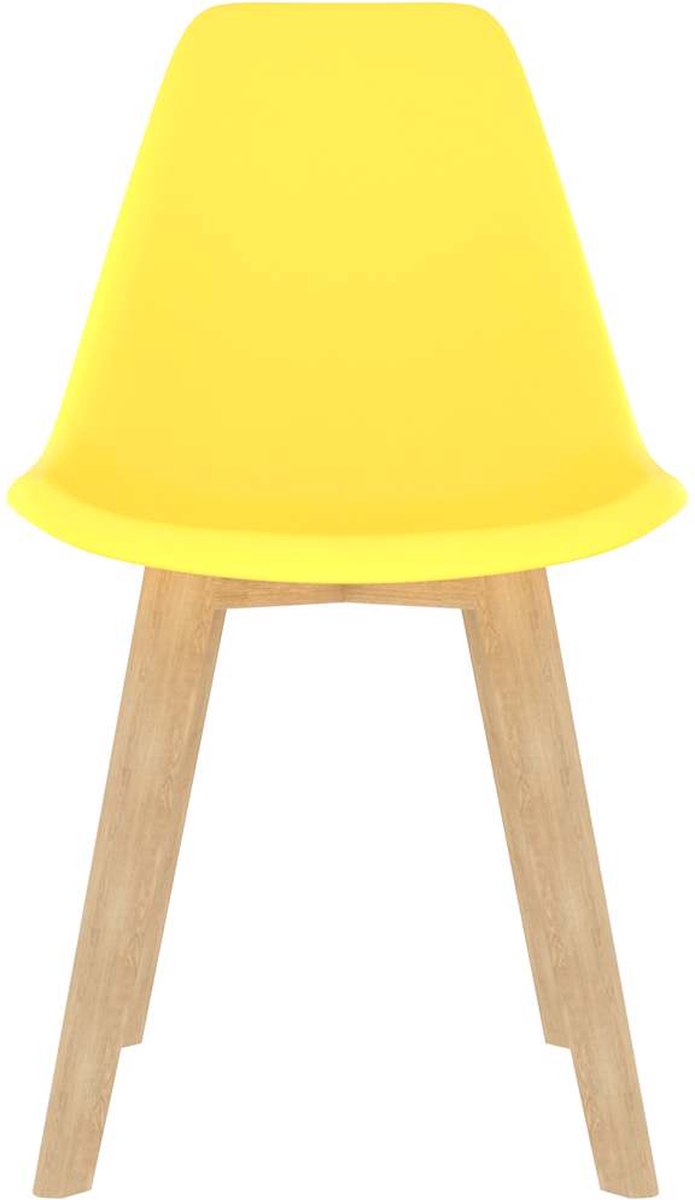 Eetkamerstoelen - 6 stuks - Kunststof - Geel Eetkamerstoelen - Keukenstoelen - Gel Stoelen - Houten Stoelen - Comfortabele Stoelen - Geel