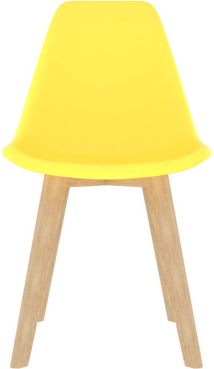 Eetkamerstoelen - 6 stuks - Kunststof - Geel Eetkamerstoelen - Keukenstoelen - Gel Stoelen - Houten Stoelen - Comfortabele Stoelen - Geel